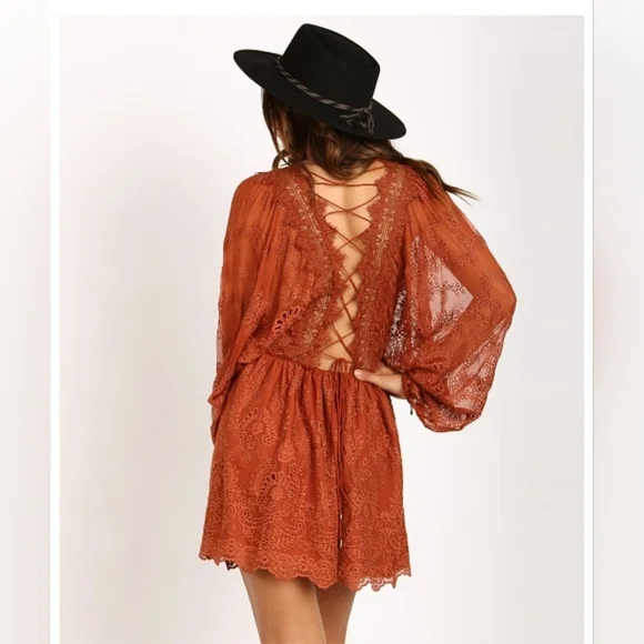 Zimmermann Alchemy Twine Embroidery Copper Dress Size 1 US 4-6 - Picture 3 of 15